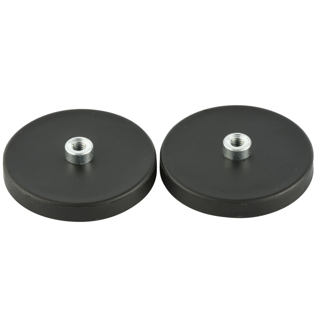 D43 with Flat Screwed Bush Rubber Coated Pot Magnet 12kg Pull Force