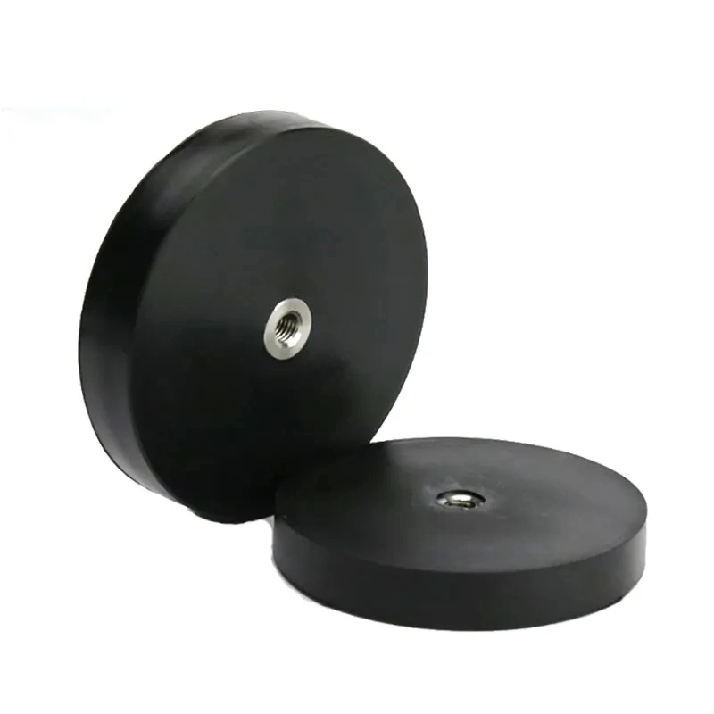 Waterproof Black Rubber Coated Round N52 Neodymium Magnets Epoxy Coated Neodymium Magnet