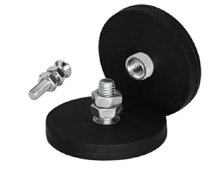 Tedamag Strong Powerful External Flat Internal Thread Rubber Coated Pot Permanent Magnet Customized Neodymium Magnet