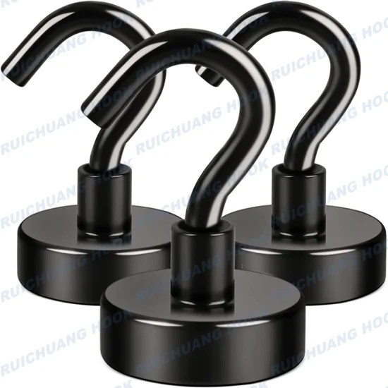 Heavy Duty Round Base NdFeB Strong Magnetic Hook for Cabins, Grill Tools