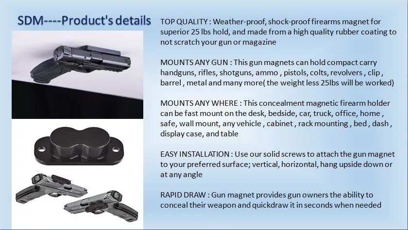 High Quality Neodymium Iron Boron/NdFeB Strong Holding Force 25lbs Gun Magnet