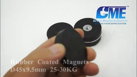 D88 with Flat Screwed Bush Rubber Coated Pot Magnet